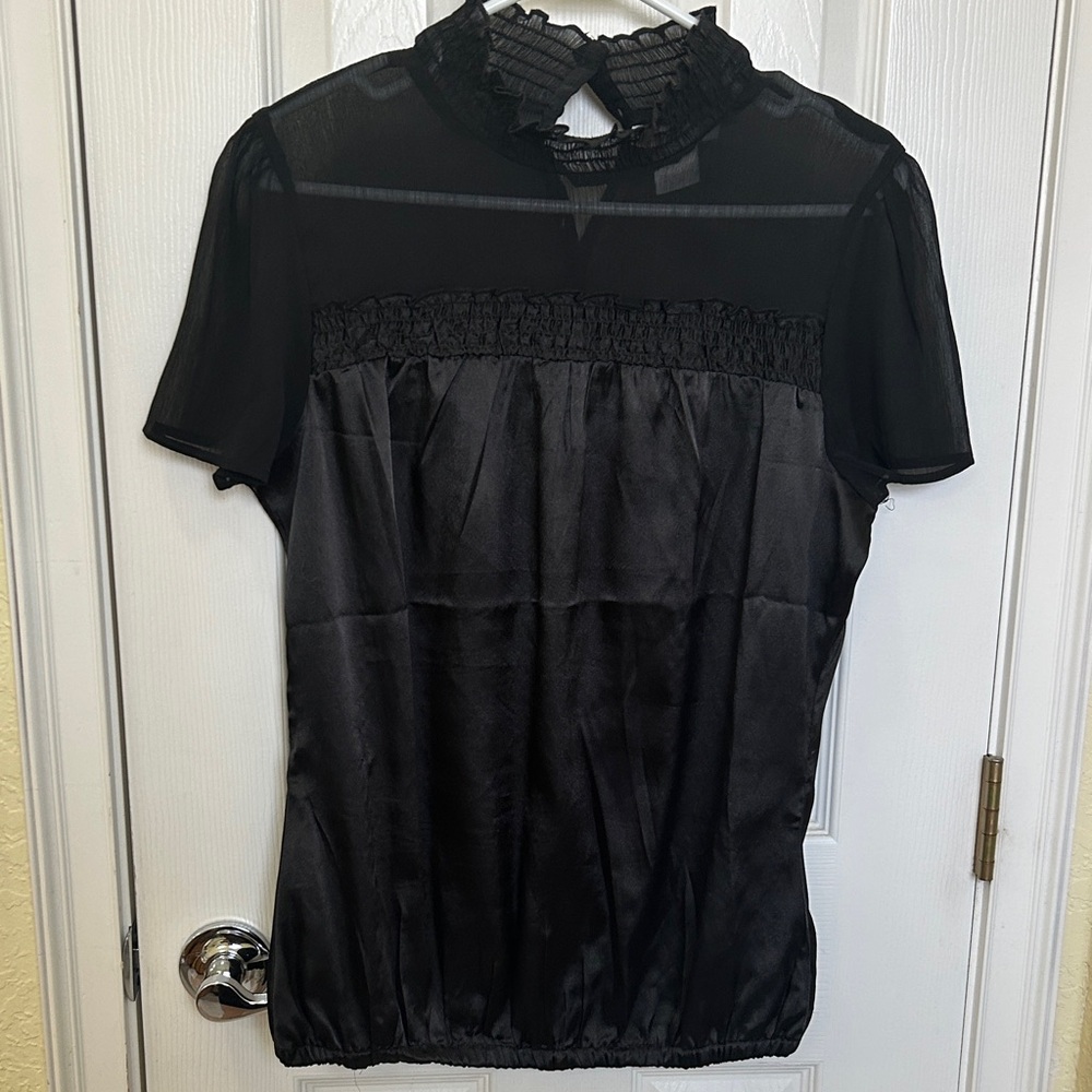 Charlotte Russe Black Sheer Blouse